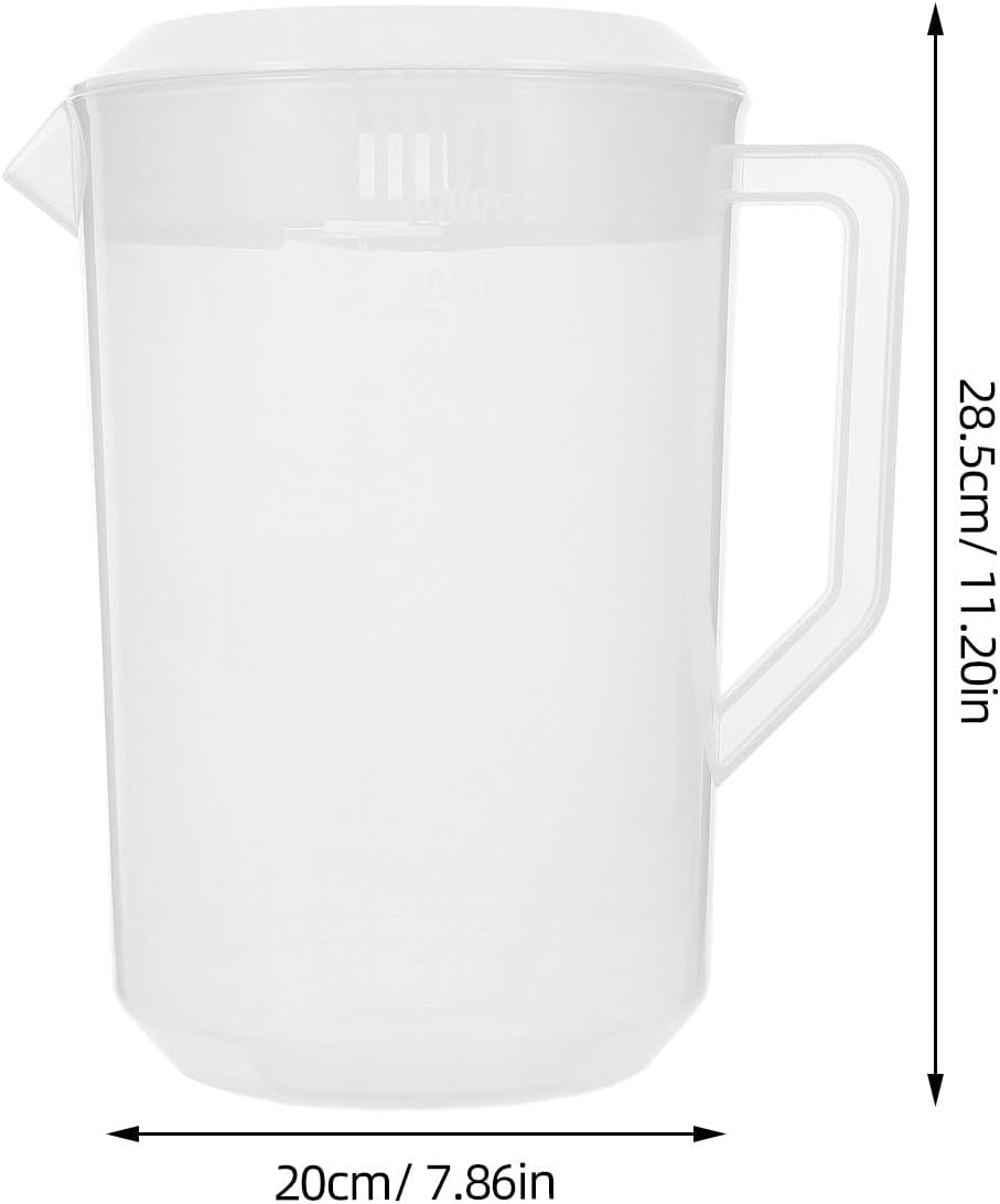 Housoutil 5L Measuring Kettle with Scale Heat Resistant Cold Water Kettle with Lid Large Capacity Beverage Pitcher for Juice Iced Tea Coffee Home Entertaining