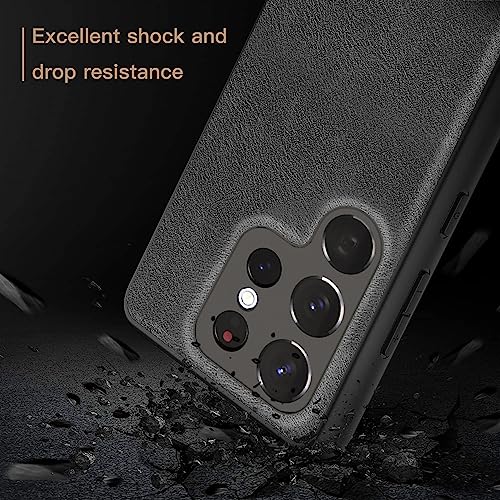 Image of Kapa Tux Back Case for Samsung Galaxy S23 Ultra | Slim Leather Shockproof Camera Protection Back Cover (Black)