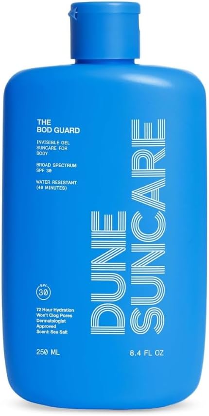 The Bod Guard - Award-Winning Clear Invisible Gel Body Sunscreen - Broad Spectrum SPF 30 Protection, 72 Hour Hydration, 40 Mins. Water Resistant, Reef Friendly, Non-Greasy (8.4 Fl Oz)