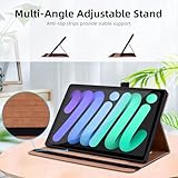 Vkooer Case for iPad Mini 7 (A17 Pro) 2024 7th Generation/iPad Mini 6 2021 (6th Generation, 8.3 Inch), with Pocket Leather Folio Cover with Auto Sleep/Wake Multi Angle Stand - Dark blue - Image 2