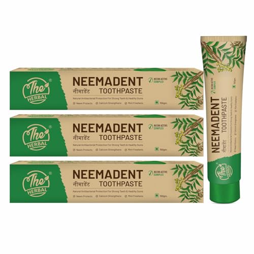 Image of Neemadent Neem Toothpaste 150g | Strong Teeth, Cavity Protection, Reduce Plaque & Prevents Bad Breath | Herbal Toothpaste with Neem & Clove | Antibacterial Gum Care | Pack of 3
