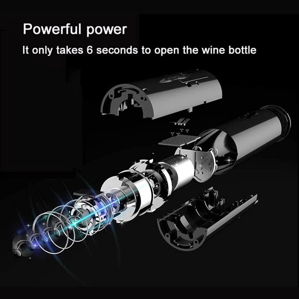 MayMax Sacacorchos Electrico con Abridor de Vino - Descorchador Automatico Recargable, Abre Botellas de Vino en Segundos, Kit Elegante con Cortacapsulas