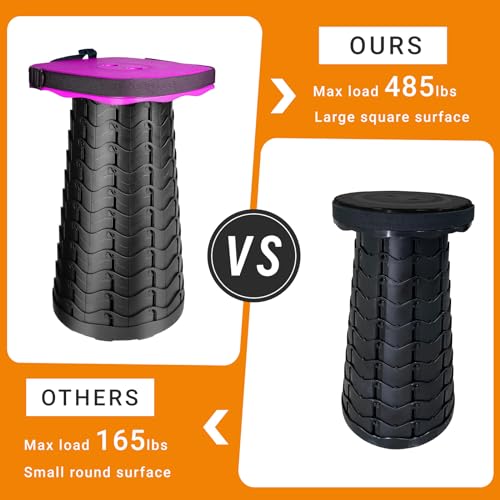 Image of Foldable Camping Stool with Cushion, Portable Folding Stool with Nylon Bag, Collapsible Stool for Adults Portable, Max Load 550 LB