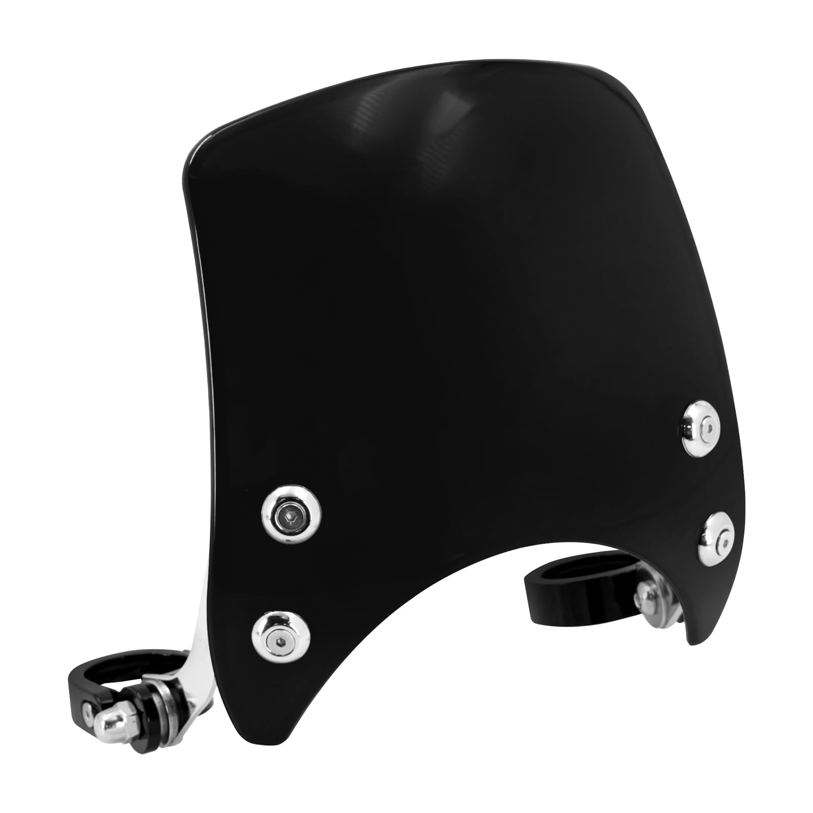 Rebacker Motorcycle Windshield Windscreen,1.57‘’ Fork Mount 5.9‘’ Round-Headlight for Harley Sportster 883 XL883 1200 Custom XL1200 Low（Black）