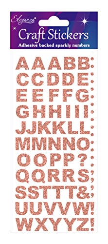 Eleganza OA027265 Glitzer-Aufkleber mit Buchstaben, rotgold, selbstklebend Cover