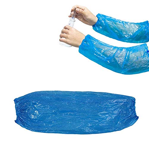 AOLVO Wegwerp Polypropyleen Arm Mouwen, 100 Stks 38 cm Lengte PE Arm Mouwen Covers Elastische Pols Waterbestendig Voor Schilderij Reparatie Schoonmaken Tattoo Mannen Vrouwen