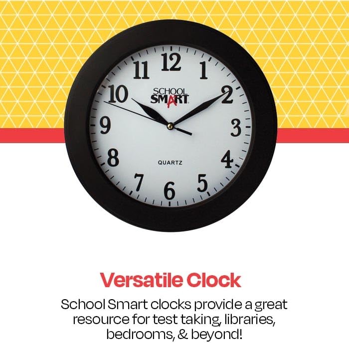Miniatura 4 de School Smart SSG-0002 Reloj de pared de 10 ", cara blancamarco negro