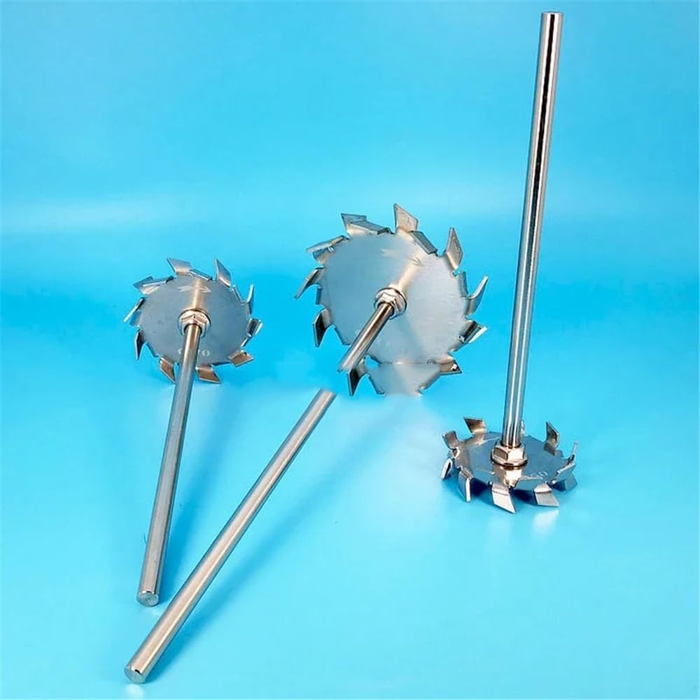 Laborrührpaddel aus Edelstahl 304, Zahnform, Dispersionspaddel mit Rührstab-Set (3–18 cm)(8cm Disk with Rod)