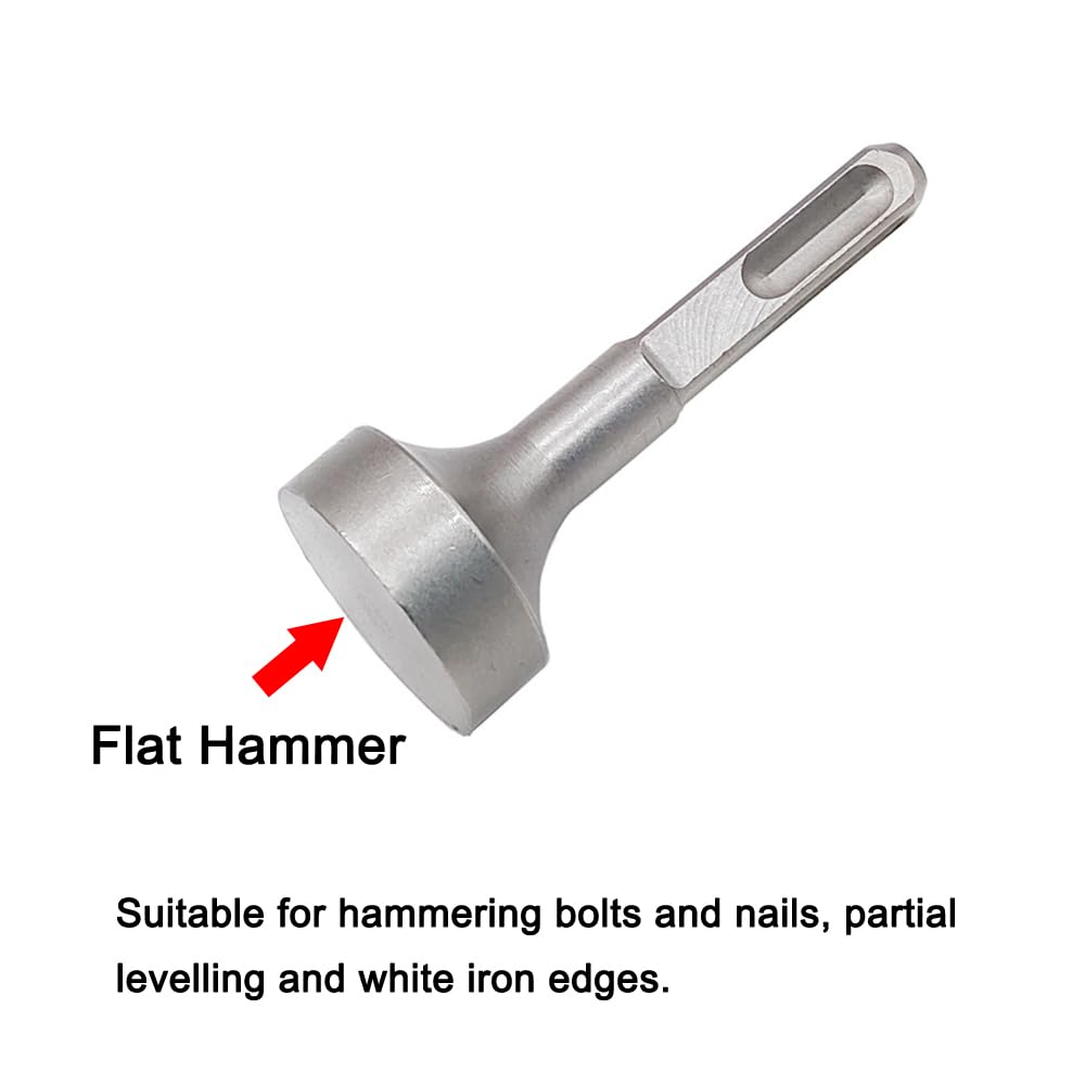 1Pcs SDS T-Post Ground Rod Driver for Hammer Drill Round Shank Head Socket for Grounding Bits (Flat), Silver, 85mm - Image 4