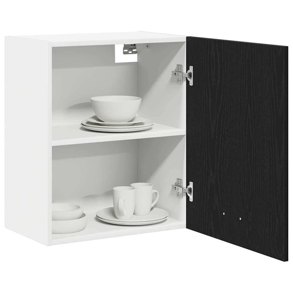 vidaXL Hanging Cabinet with Shelf Lyon 2 pcs Black Oak 50 x 31 x 60 cm, Modern Kitchen Cabinet, Rectangular Design, Ample Storage, Durable Materials, Contemporary Style, Home Organization Solutions