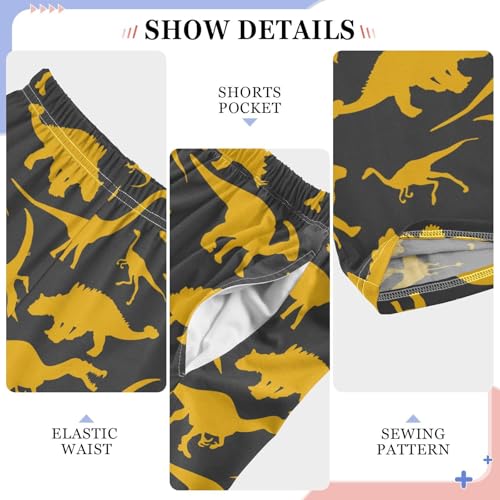 ZZXXB Dinoes Print Boys Long Pants Soft Trousers Elastic Waist Kids Lounge Bottoms with Pockets S-XL4