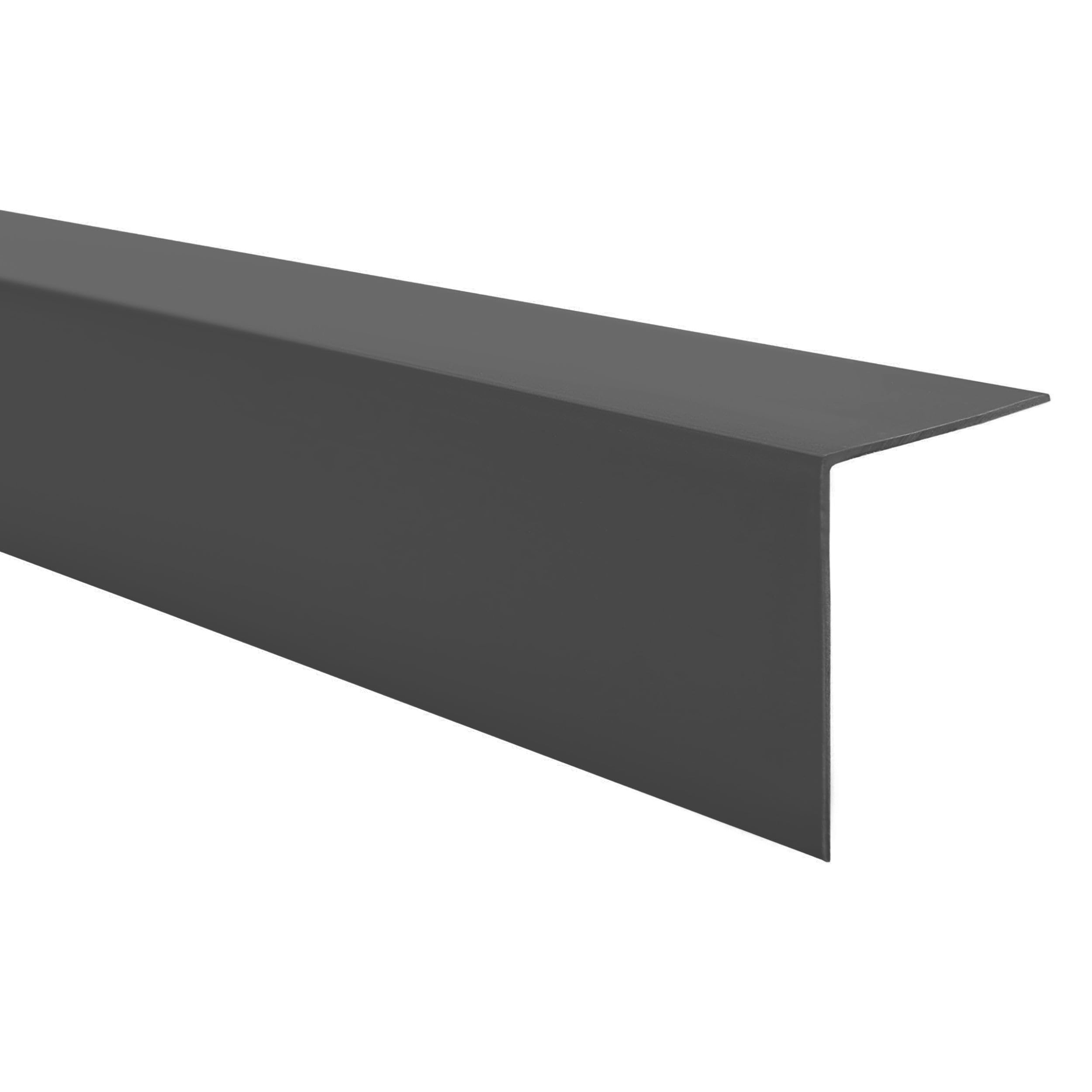 Quest PVC Winkelprofil Kunststoff Selbstklebend Kantenschutz Eckenschutz Eckleiste Winkelleiste, 15x15mm, 200cm, dunkelgrau