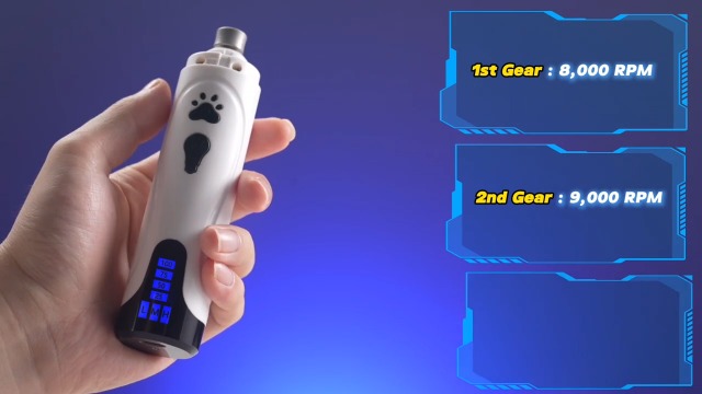 YABIFE Dog Nail Trimmers and Dog Nail Clippers Kit, Whisper Quiet Electric Grinder with Light, for Small, Medium, Large Dogs, Cats Toenail Grooming, 3 Speeds - image 8