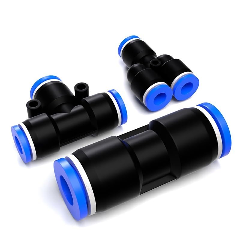 Conectores de Aire PE PG PY PW 4 6 8 10 12mm Conector neumático Conector de Tubo de Manguera de Agua de tubería de plástico de 3 vías en T de conexión rápida(14-16,PG-10PCS)