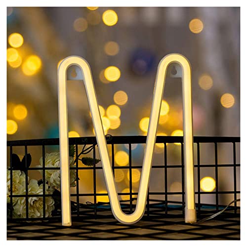 Image of ENUOLI LED Letter Neon Lights Light up Words Sign Alphabet Neon Sign (M) | Art Decorative Lights Wall Decor Marquee Words Neon Lights for Wedding Birthday Party Christmas Home Bar Club Baby Room Decor
