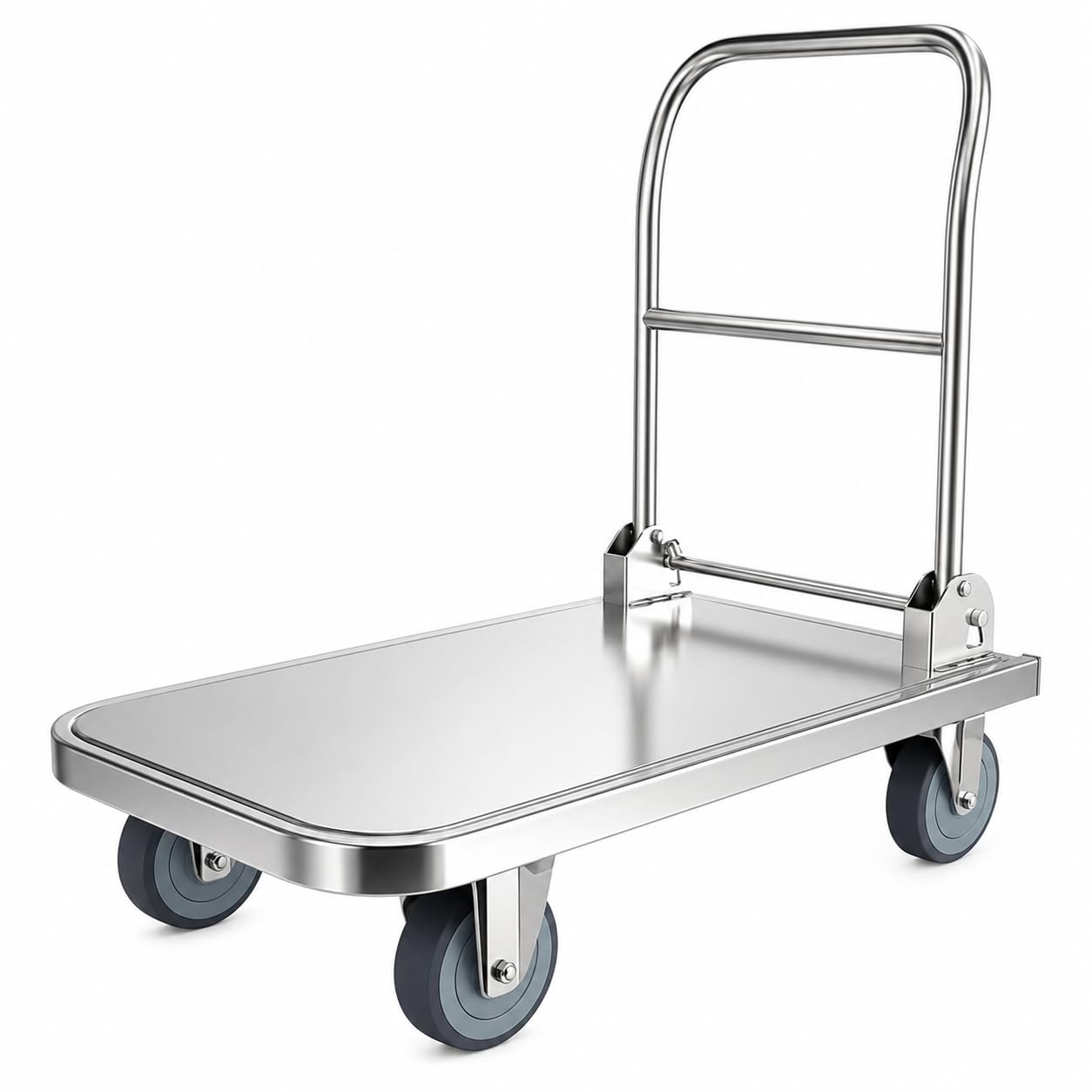 Carrello pieghevole con ruote da 10,2 cm e maniglia a spinta