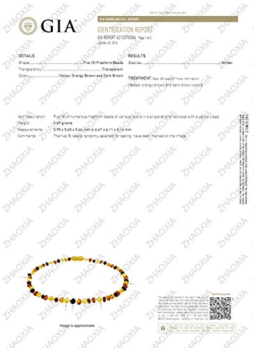 ZHAOXIA Bernsteinkette (Cognac) Baltischer Natur Bernstein – Länge 33 cm