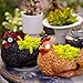 Outdoor Garden Hen Statue Yard Hen Figurine Decoration Funny Chicken Decorations With Solar Light For Yard Patio