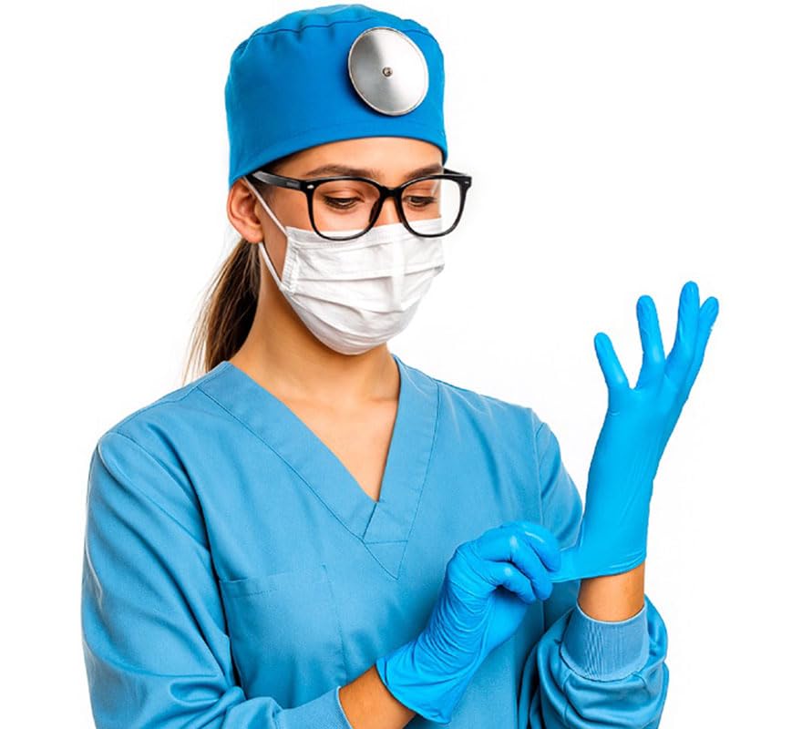 ZZ DISFRAZZES | Kit de Cirujano: Gorro, Gafas, Guantes y Mascarilla (Talla Única)