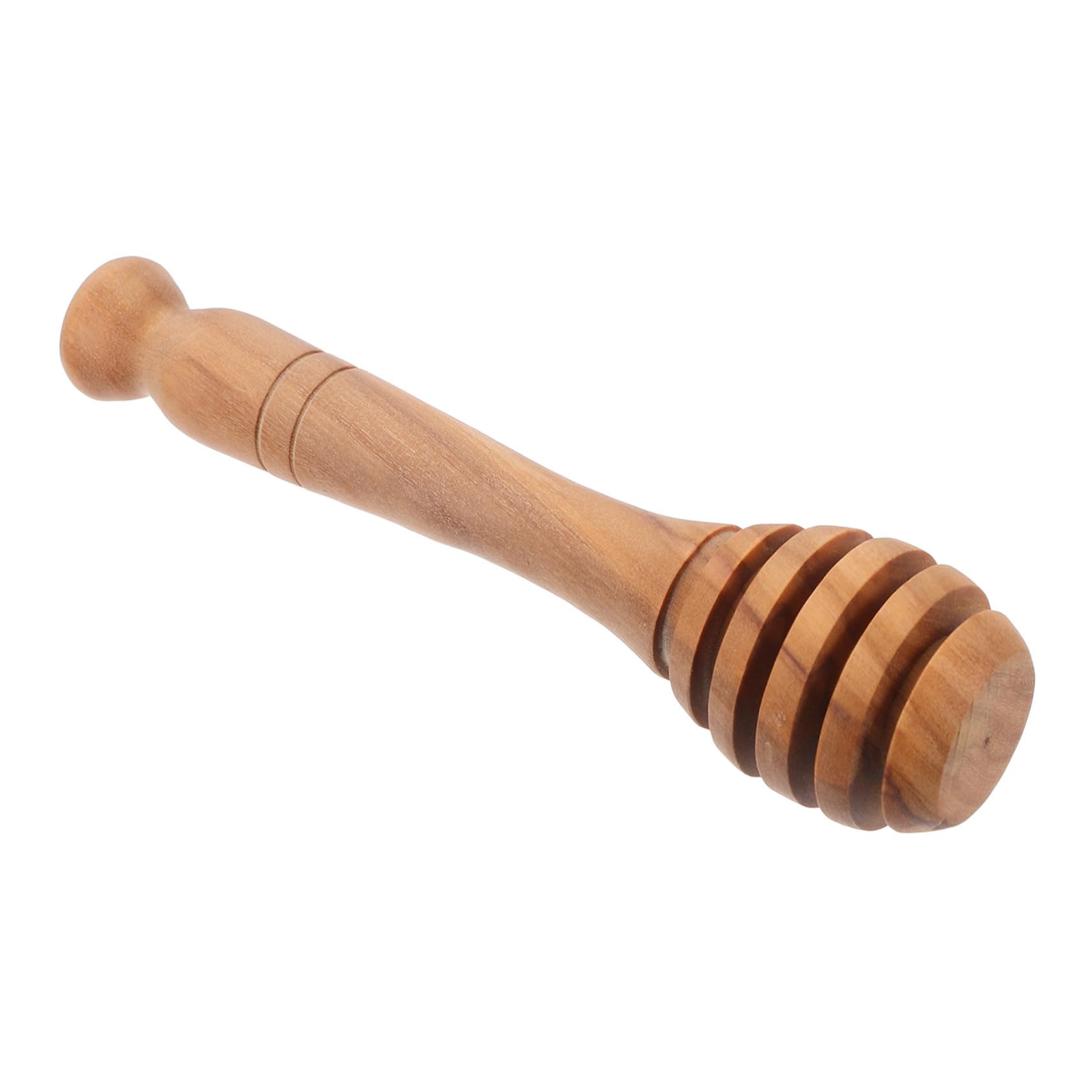 GLEAVI Stylish Wooden Honey Dippers Multi-function Honey Jam Stirrer Long Handle Unique Spiral Natural Material