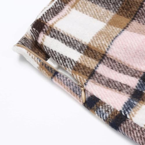 Image of IDEALSANXUN Womens High Waist Plaid Skirt Bodycon Pencil Wool Mini Skirts