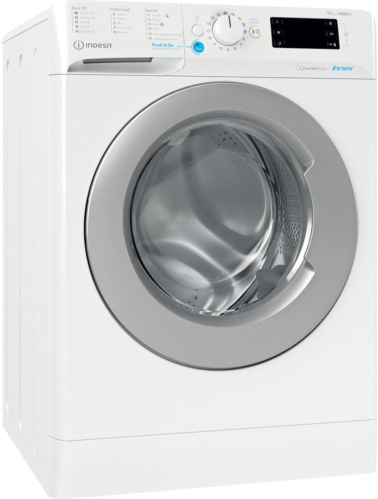 Lavatrice a libera installazione a carica frontale Indesit: 10,0 kg - BWE 101483X WS IT N Lavatrice a libera installazione a carica frontale Indesit: 10,0 kg - BWE 101483X WS IT N