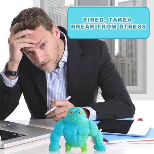 Necdeol Gorilla Stress Toy, Squishy Monkey Toy, Gorilla Spielzeug zum Stressabbau, Gorilla-Stressabbau-Spielzeug, Anti-Stress-Spielzeug, Stressabbau Spielzeug für Kinder und Erwachsene(Blau)