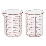 High Borosilicate Glass Measuring Cup-V-Shaped SpoutοΌGlass Measuring Beaker for Kitchen or Restaurant, Easy to Read, 120 ML (4 Oz)-Pack of 2