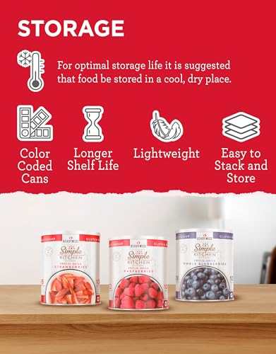 ReadyWise Simple Kitchen Freeze-Dried Fruits Bundle - Strawberries (18), Raspberries (22), and Blueberries (28 Servings), MRE, Emergency Food Supply, Canned Fruits, Vegan, Gluten Free - Image 5