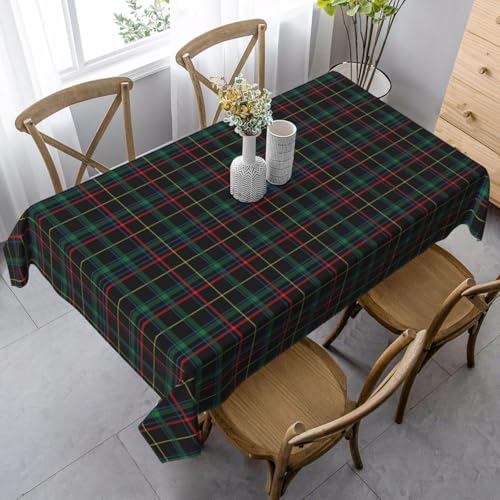 Aozhiswe Mantel Antimanchas Rectangular Cuadros Antiguos Mantel de Mesa Verde Negra 140x200 cm Manteles Impermeable Poliéster Protector Comedor para Interior Exterior a/1275