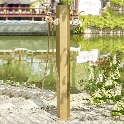 Generisch Wasserstrahl-Gartenpumpe Tragbar Wassersäule mit Schlauchhaken Wasserzapfsäule Garten Wasserhahn Säule Wasserzapfstelle Frostsicherer Außenwasserhahn,D,98 * 10.5cm