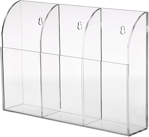 Miniatura 8 de Hipiwe Soporte de pared para control remoto, organizador de medios de acrílico transparente, organizador de medios de control remoto, caja de