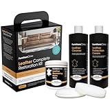 Furniture Clinic Leather Complete Restoration Kit - Set Includes Leather Recoloring Balm, Protection Cream, Cleaner, Sponge and Cloth - Restore and Repair Sofas, Car Seats and More (White)