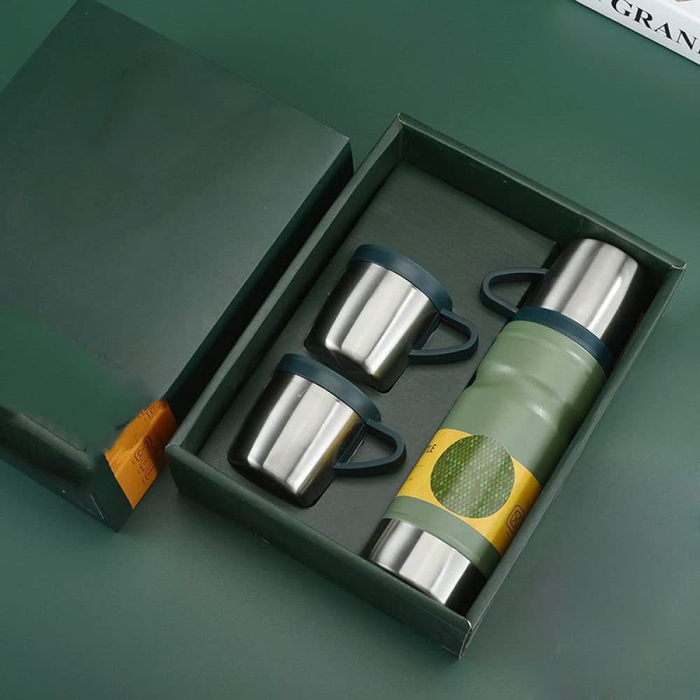 680ML Vacuum Thermos Coffee Tumbler Portable Travel Cup Stainless Steel Mug Trip Water Bottle Tea Infuser Bottle green