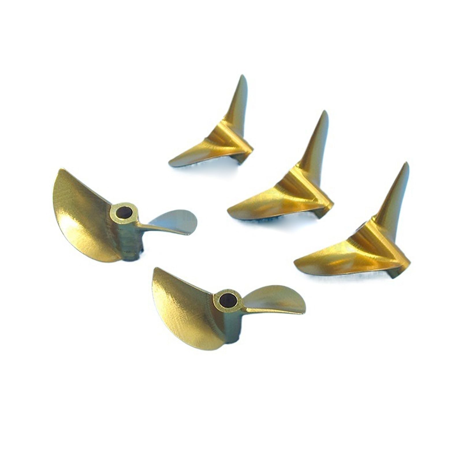 Paar CNC-Aluminium-Propeller 7075 Für RC-Boote – Hochgeschwindigkeits-Helix CW/CCW – Schritt 1.6 Gold – Wellenlöcher 4mm/4.76mm(4.76mm,46mm)