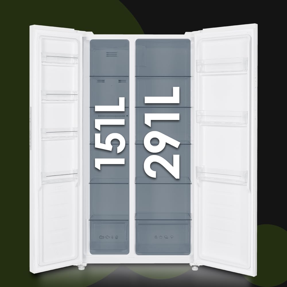 Aspes Frigorífico Americano Blanco, 2 Puertas. AA18901ENF, Capacidad 442 Litros, No Frost, Multi Air Flow, 39 dB, Puerta Única Dirección, Apertura con Tirador, Clase E