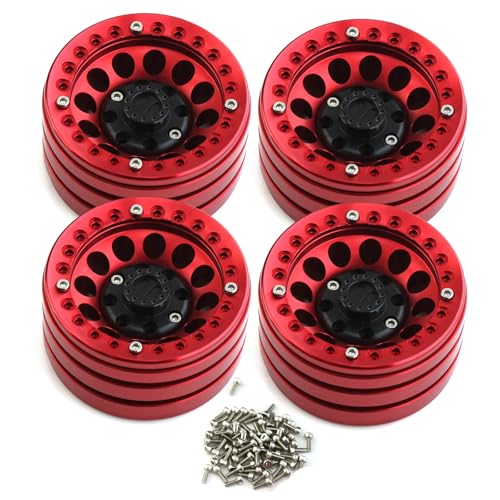 1/10 RCロッククローラー アルミ合金 1.9インチ ビードロックホイールリム Axial SCX10 Rr10 Wraith 90048 90018 TRX4 D90 RCカーパーツ用 4個(4pcs wheel)