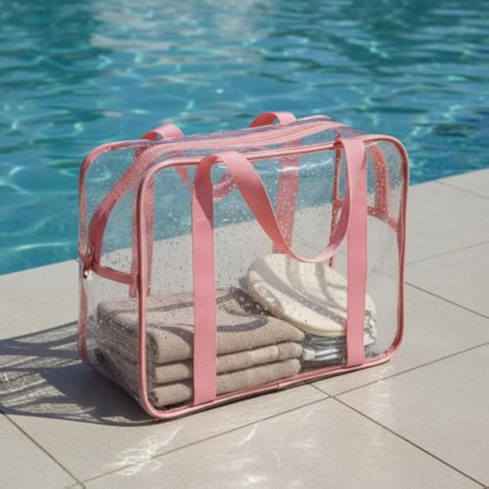 Clear Waterproof ABS Tote Bag for Women, Large Capacity
