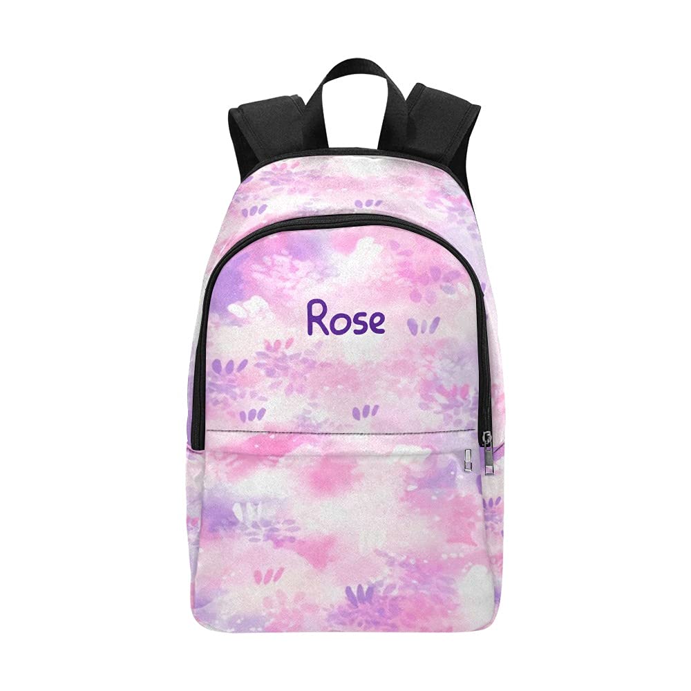 Watercolor Pattern Backpack Personalized Name Waterproof Shoulder Laptop Bag Daypack for Men Women
