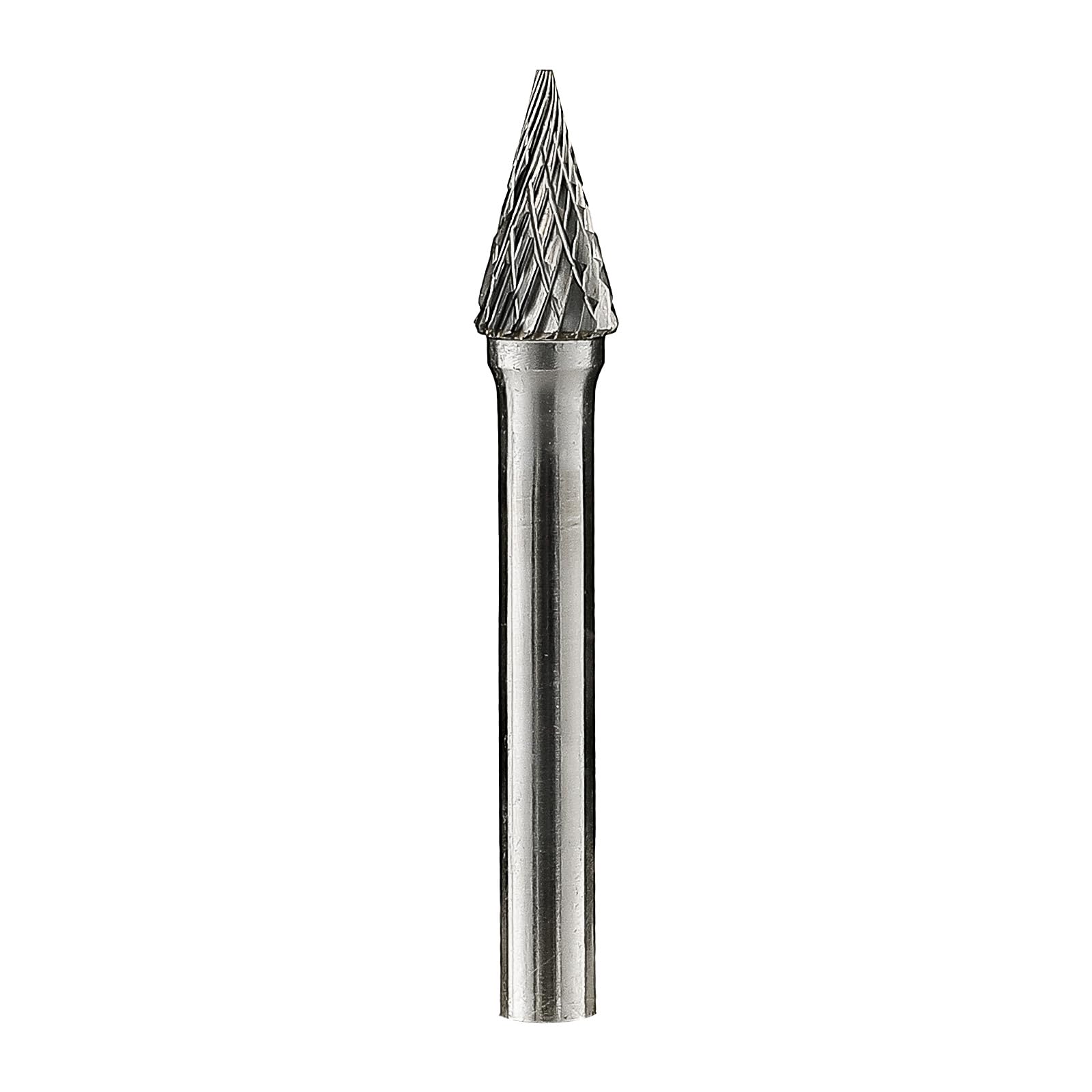 SM-4 Carbide Burr/Rotary File Cone Pointed End Double Cut for Die Grinder (3/8’ Cutter Diameter, 5/8’ Cutter Length) with 1/4’ (6.35mm) Shank Diameter，DRINYOUNG (SM-4)