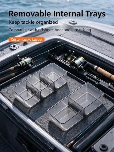 ChayWillow Magic Box Fishing Tackle Storage Case, 3 Compartments, Pack of 4 | Luminous Sealing Ring, Waterproof Sealed Design, Built-In Strong Magnets, Transparent Shell, Splicing Combinations - image 4