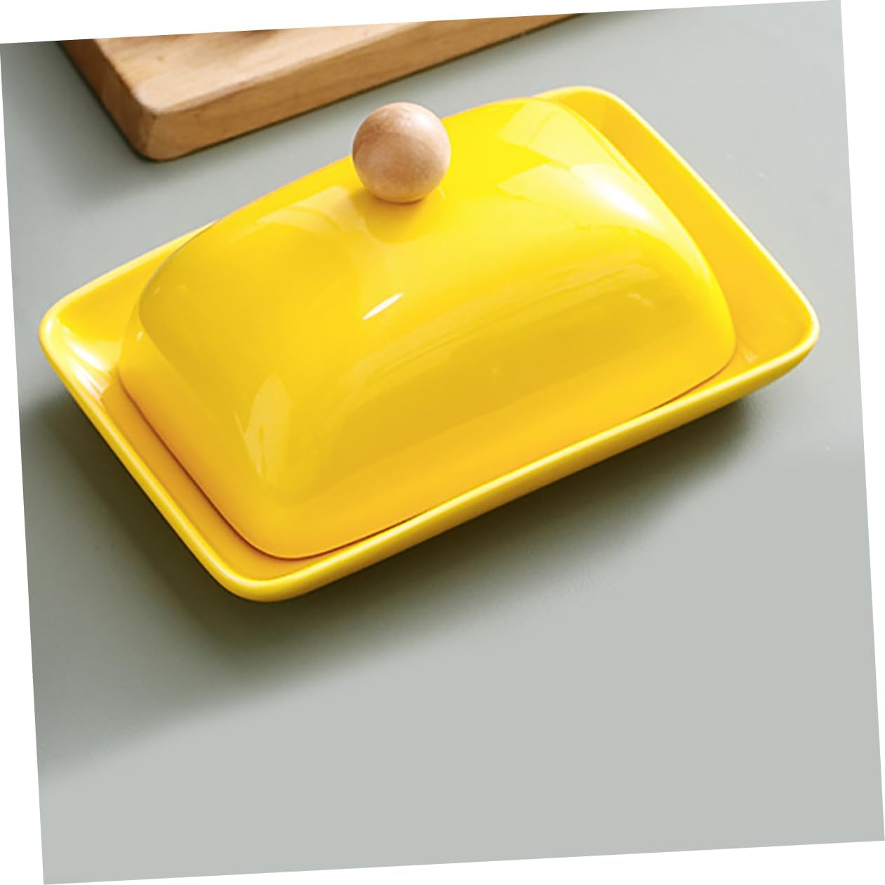 1Set Butter Dish with Lid Reusable Kitchen Cheese Box for Storing Butter Cheese Desserts Elegant Stoneware Design for Home Restaurant Decor Multi Purpose Kitchen Organizer