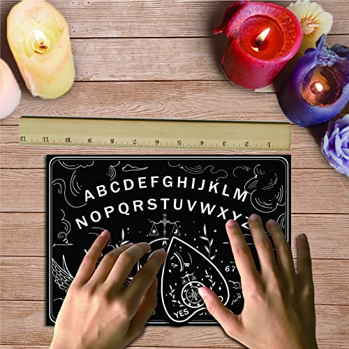CREATCABIN Wood Spirit Board Pendulum Board Wooden Talking Boards with Planchette Black Dowsing Divination Kit Game Spirit Hunt Metaphysical Message Decor for Wicca Pagan 11.8 x 8.3 Inch-Balance - Image 3