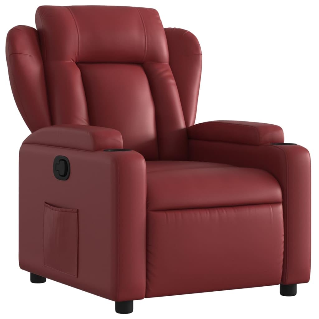 vidaXL Poltrona Reclinabile Rosso Vino in Similpelle, Poltrona reclinabile, Poltrona elettrica, Poltrona Singola, Poltrona reclinante, Poltrona