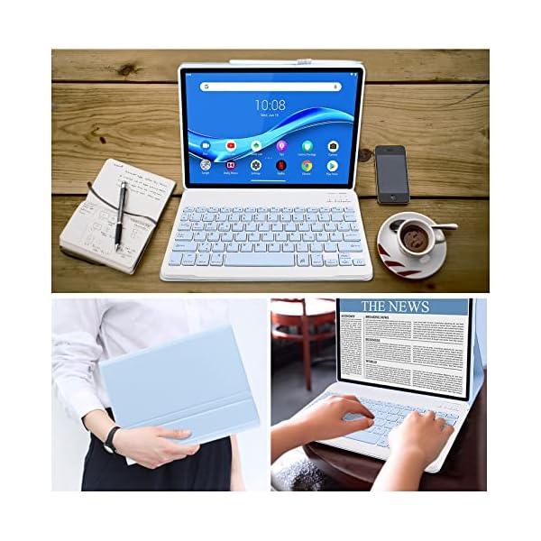 Hofsos Lenovo Tab M10 FHD Plus Hülle mit Tastatur,Schutzhülle mit Wireless Abnehmbare Tastatur (Deutsches QWERTZ) für… – Bild 8