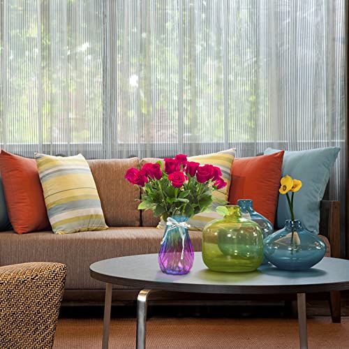 Xiangmall Glazen bloemvaas Multicolor Gradient Vaas Moderne Geometrische Vaas Centerpiece Decoraties voor Thuis, Kantoor, Bruiloft (Blauw Paars) - Afbeelding 3