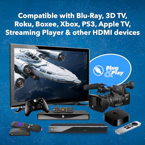 Câble HDMI 4K OREI compatible Ethernet ARC 1080p pour console Xbox Blu-ray - 7
