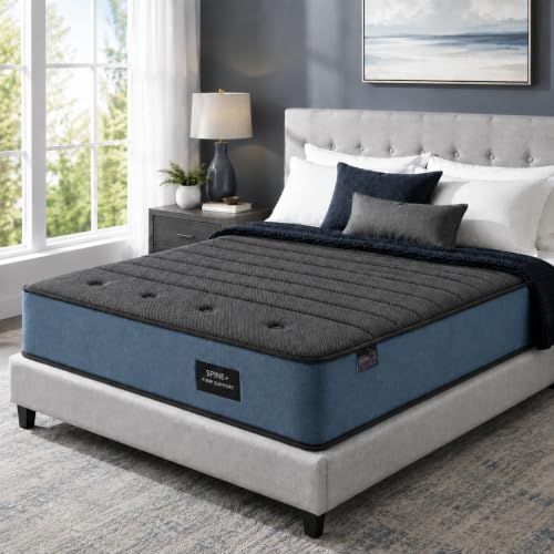 Orth0Posturegenic Extra Firm Queen Size Mattress 12 Inch, Cooling Hybrid Mattress with Back & Lumbar Support, Pressure Relief for Back Pain, Fiberglass-Free, 365-Night Trial, for Heavy People