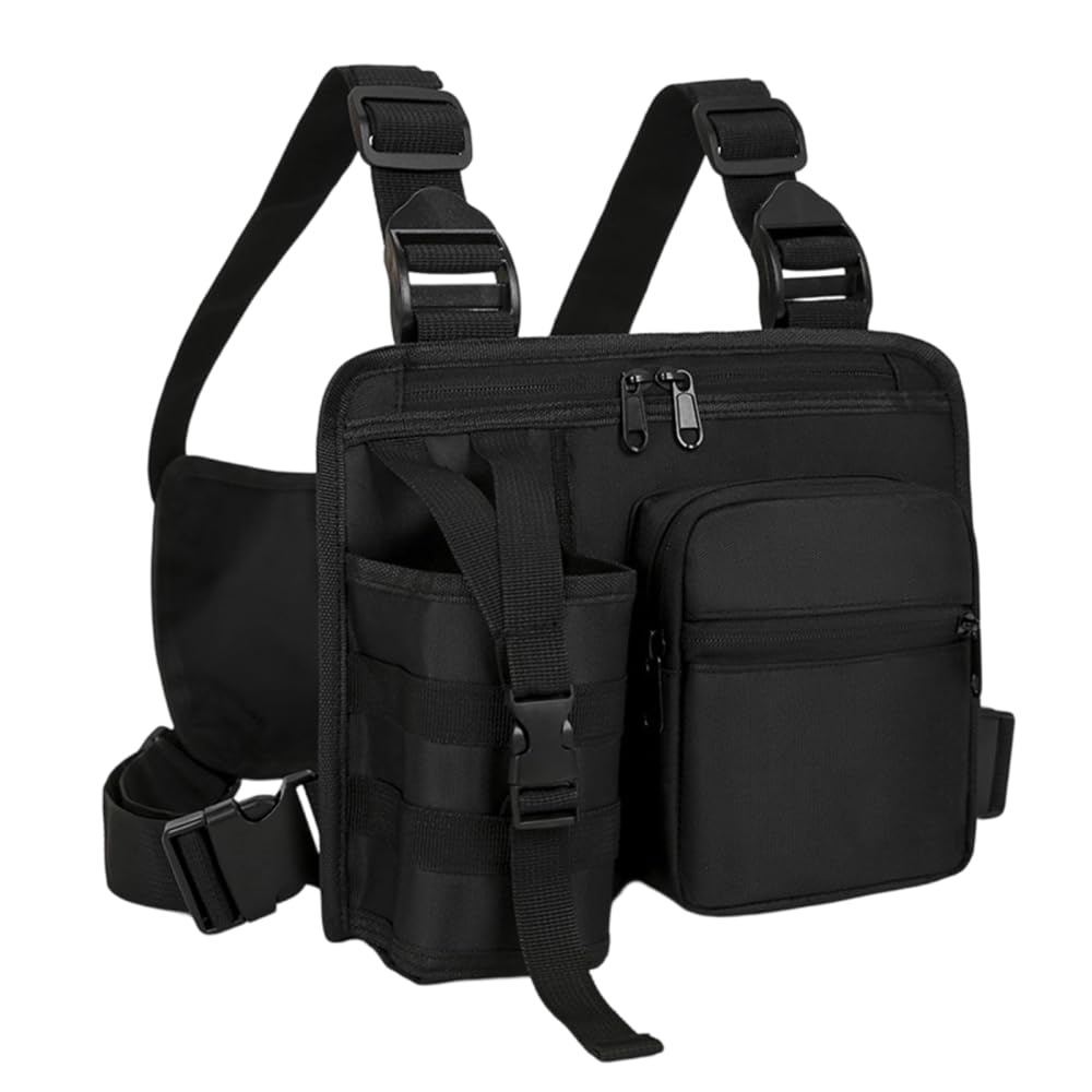 Chest Rig Bag, Multi Functional Chest Pack Large Capacity Sports Vests Bags with Adjustable Shoulder Strap for Workout Cycling Camping Hiking