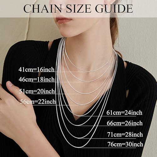 YADOCA 3Pcs Stainless Steel Necklace Chain for Women Men 1mm 1.2mm Snake Chain Box Cable Chains Necklaces Thin & Sturdy Long Lobster Clasp Silver Tone Chains4